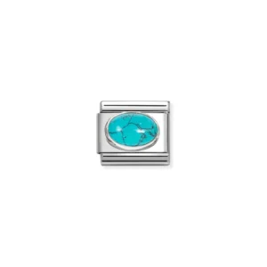 Composable classic link, - veined turquoise stone 330510/49