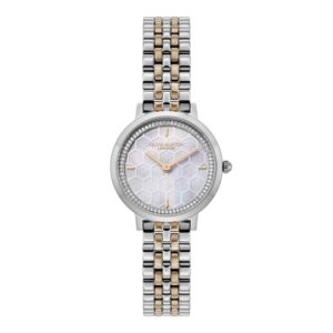 Signature 28mm Honeycomb Ultra Slim Dove Grey & Two Tone Bracelet Watch - 24000265