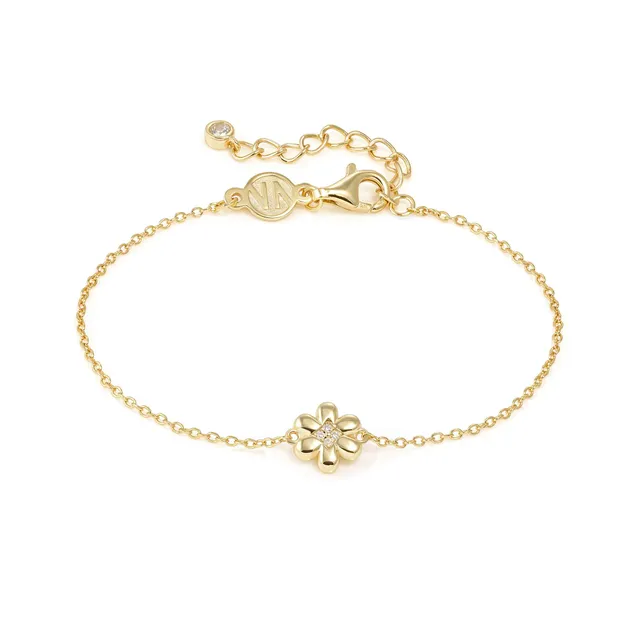 242300_012_01_86d6 Nomination Petit Sparkle Gold Plated Flower Bracelet