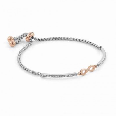 Milleluci Rose Gold Finish Infinity Toggle Pavé Half Bangle Stanley Hunt Jewellers 028004/024