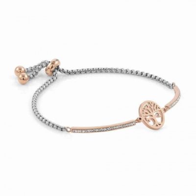 Milleluci Rose Gold Finish Pavé Tree of Life Toggle Half Bangle Stanley Hunt Jewellers 028005/017