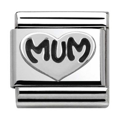 Nomination Silver Mum Heart Charm Stanley Hunt Jewellers