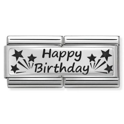Nomination Silver 'Happy Birthday' Double Charm Stanley Hunt Jewellers