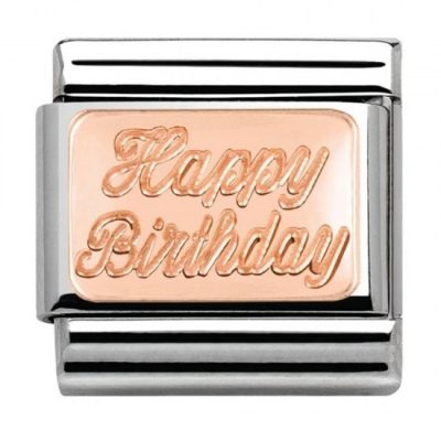 Nomination Rose Gold 'Happy Birthday' Charm Stanley Hunt Jewellers