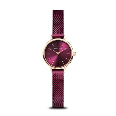 Ladies Classic Purple Polished Rose Gold Watch - 11022-969