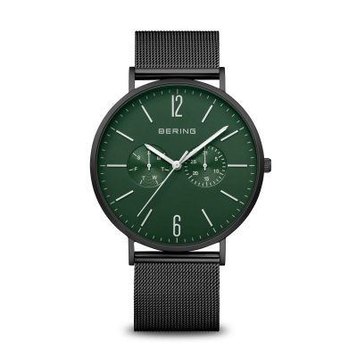 Classic Matte Black and Green Watch - 14240-128