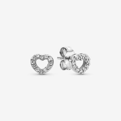 Pandora Open Heart Stud Earrings- 290528CZ