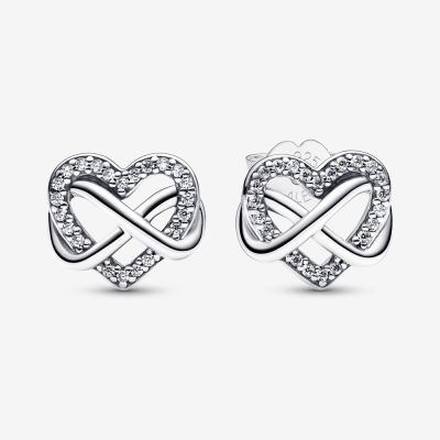 Pandora Sparkling Infinity Heart Stud Earrings - 292667C01