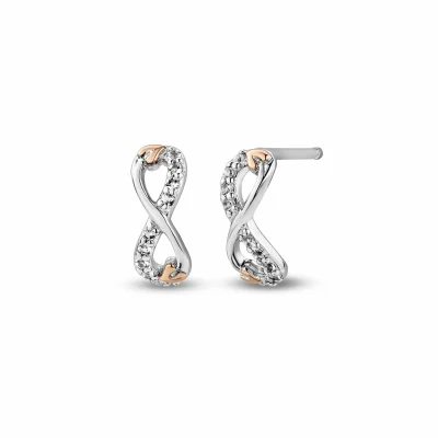 3STOL853 Tree of Life® Sterling Silver Infinity Stud Earrings with Topaz