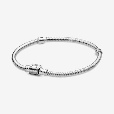 Pandora Moments Barrel Clasp Snake Chain Bracelet 19cm - 598816C00