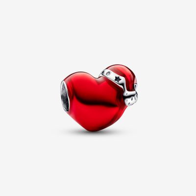 Pandora Metallic Red Christmas Heart Charm - 792336C01