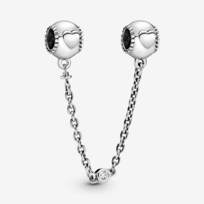 Pandora Embossed Hearts Safety Chain Charm - 796457CZ