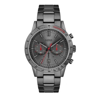 BOSS-Allure-Grey-Ion-Plated-Chronograph-Mens-Watch-1513924-44-mm-Grey-Dial
