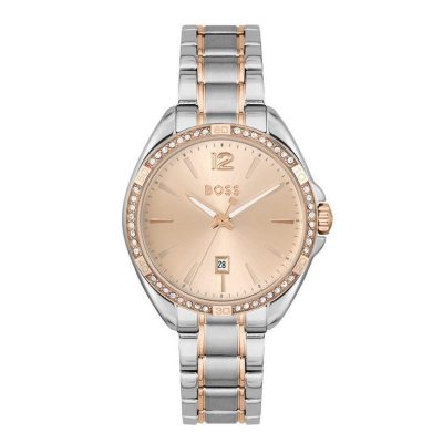 BOSS-Stainless-Steel-and-Rose-Gold-Tone-Felina-Ladies-Watch-1502622-32-mm-Champagne-Dial