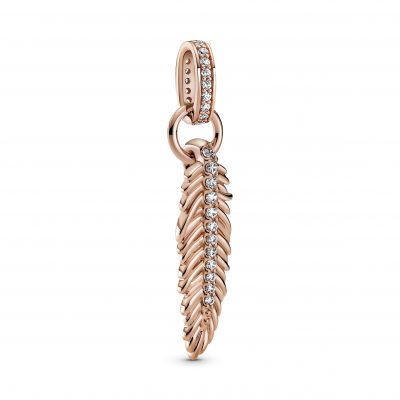 Sparkling Feather Dangle Charm - 789550C01