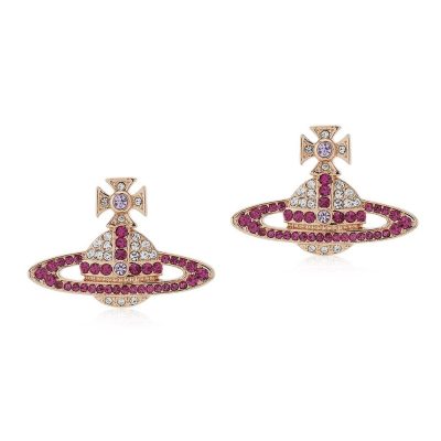 Kika Earrings in Pink Gold, Fuchsia Pink and Violet Crystal - 62010069-G207-CN