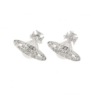 Minnie Bas Relief Rhodium Earrings - 62010067-W110-CN
