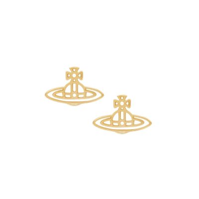 Thin Lines Flat Orb Gold Earrings - 62010208-R001-CN