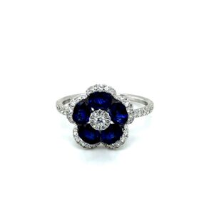 18ct Sapphire & Diamond Cluster Ring