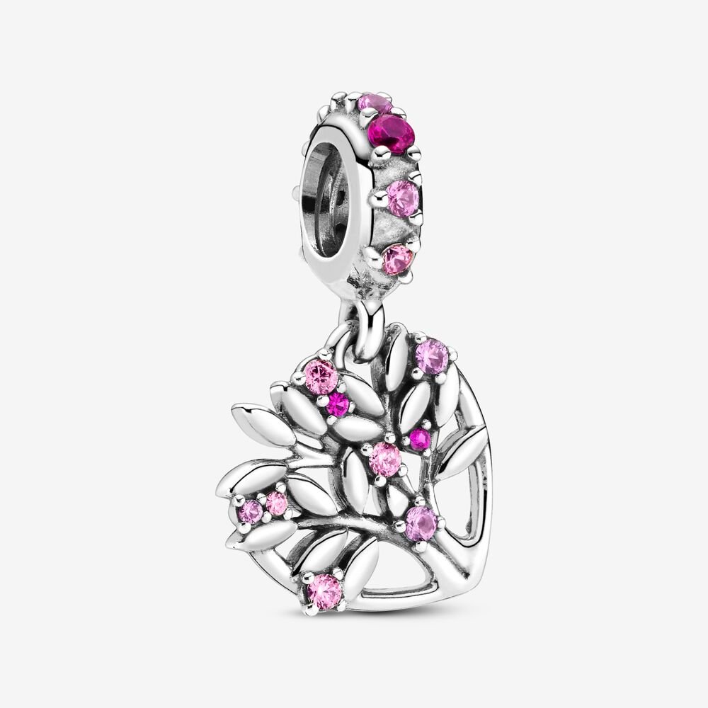 Pandora Pink Heart Family Tree Dangle Charm Pandora Pink Heart Family Tree Dangle Charm - 799153C01