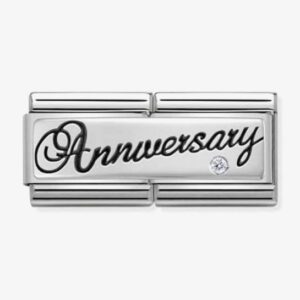 Classic Silvershine Double Link Anniversary Charm - 330730/03