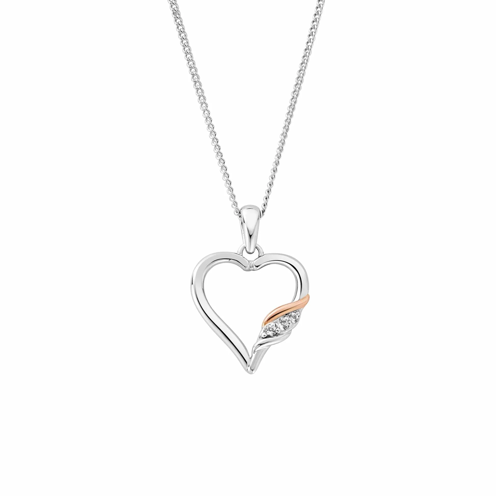 3SPPF0647 Past Present Future® Sterling Silver Heart Pendant with Topaz