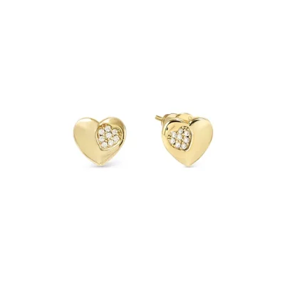 Nomination Petit Sparkle Gold Plated Heart Studs