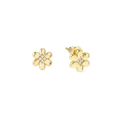 Nomination Petit Sparkle Gold Plated Flower Studs