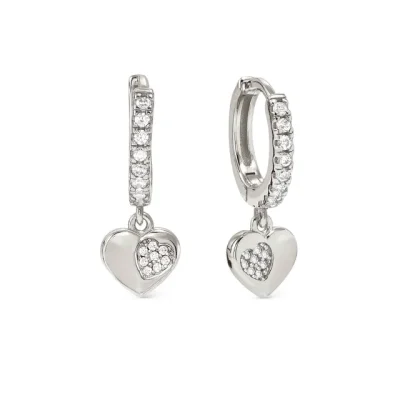 Nomination Petit Sparkle Silver Heart Hoops