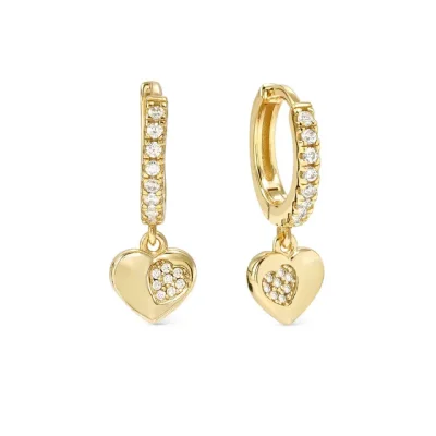 Nomination Petit Sparkle Gold Plated Heart Hoops