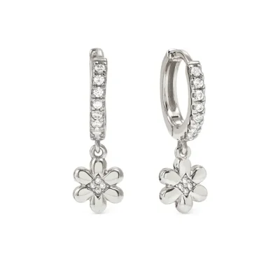 Nomination Petit Sparkle Silver Flower Hoops