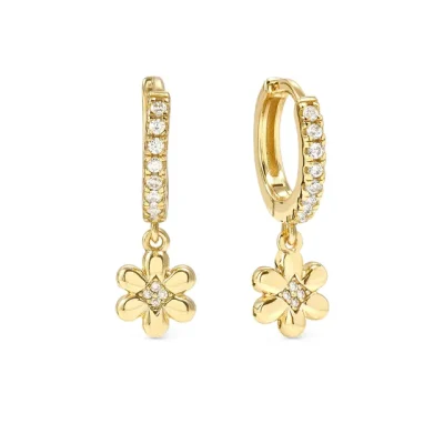 Nomination Petit Sparkle Gold Plated Flower Hoops