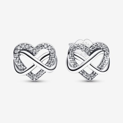 Pandora Sparkling Infinity Heart Stud Earrings - 292667C01