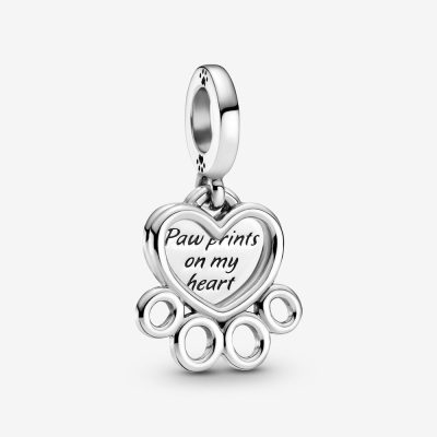 Pandora Hearts & Paw Print Dangle Charm - 799360C00